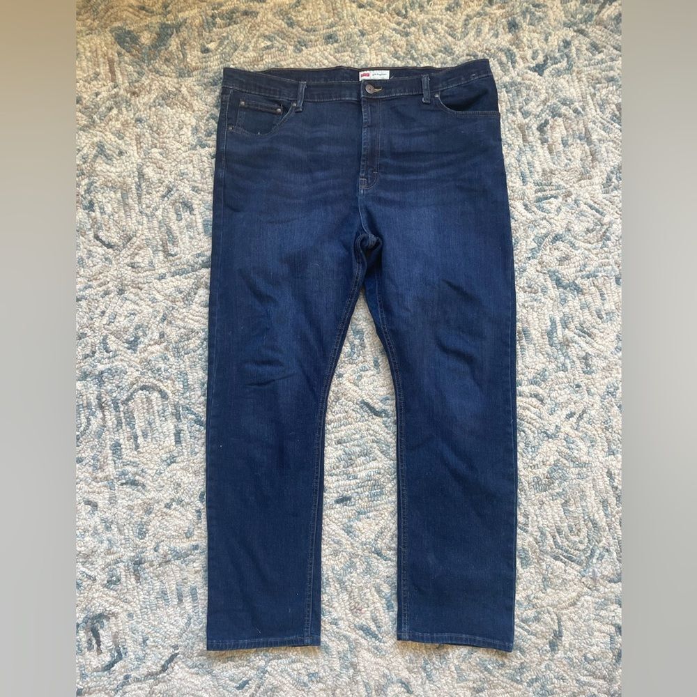 wrangler mens slim straight jeans blue denim size 40x30